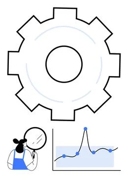 Analyzing Data Trends The Intersection of Mechanics and Analytics Stock Illustration