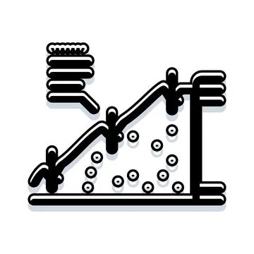 Analyzing data with upward trend chart icon Illustrazione stock