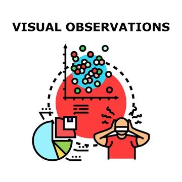 Analyzing data with visual observations and sensory input Stock Illustration