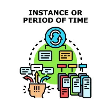 Analyzing data workflow for an instance or period of time Stockillustratie