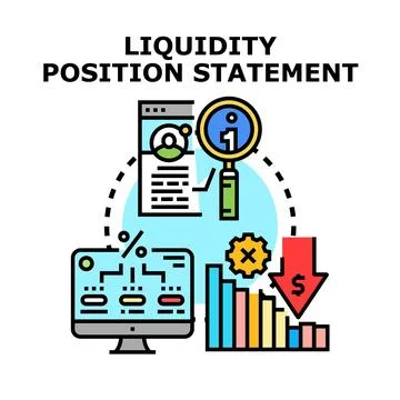 Analyzing declining liquidity position statement data Stock Illustration