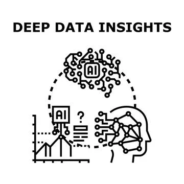 Analyzing deep data insights with artificial intelligence concepts Stock-Illustration
