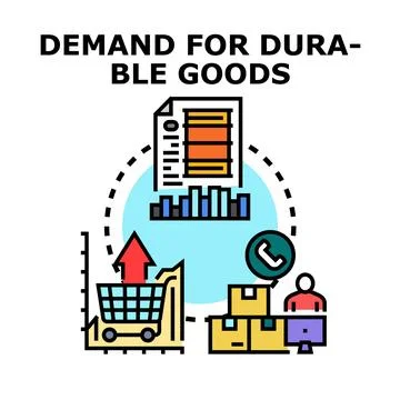 Analyzing demand for durable goods economy concept Stock Illustration