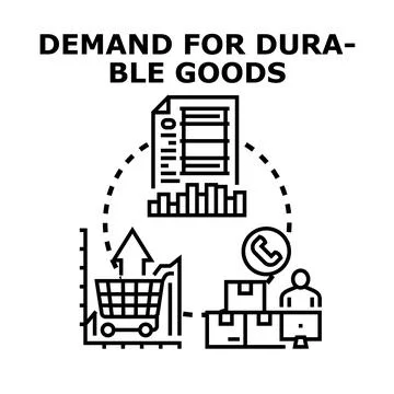 Analyzing demand for durable goods economy concept Stock Illustration