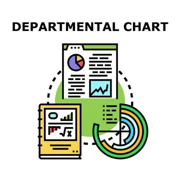 Analyzing departmental chart data for business planning Stock Illustration