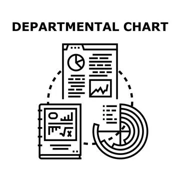 Analyzing departmental chart data for business planning Stock Illustration