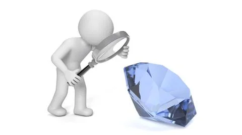 Analyzing diamond Stock Illustration