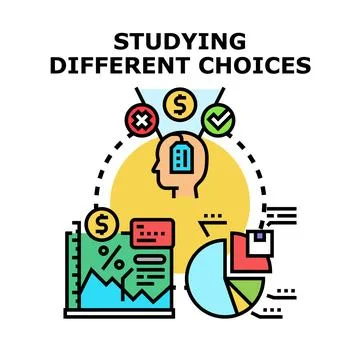 Analyzing different options for making a business decision 스톡 일러스트