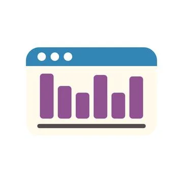 Analyzing digital data with website analytics bar graph Stock Illustration