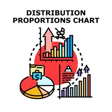 Analyzing distribution proportions chart data visualization 库存插图