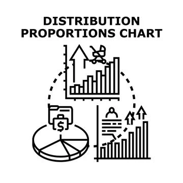 Analyzing distribution proportions chart data visualization イラスト素材