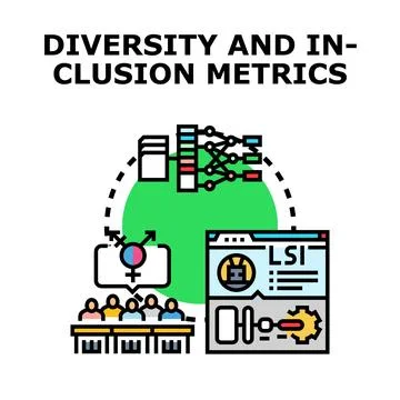 Analyzing diversity and inclusion with data metrics Stock Illustration