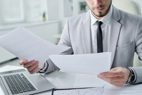 Analyzing document content Stock Photos