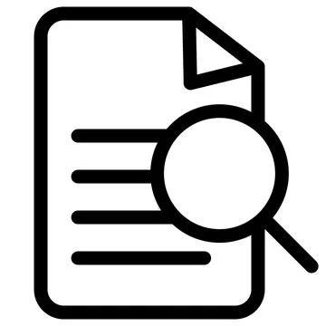 Analyzing document with written text icon symbol - Search and Analyzing Иллюстрация