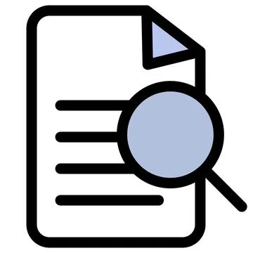 Analyzing document with written text icon symbol - Search and Analyzing イラスト素材