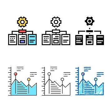 Analyzing documents color icon looks vector Stock Illustration