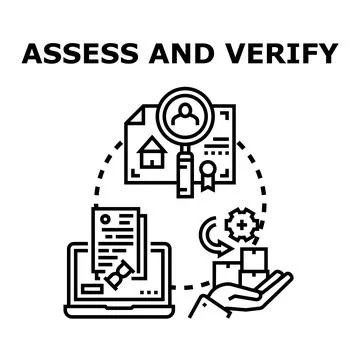 Analyzing documents for property, individual, and product verification Stock Illustration