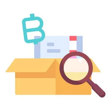 Analyzing e-commerce costs and financial transactions with a magnifying glass Illustration
