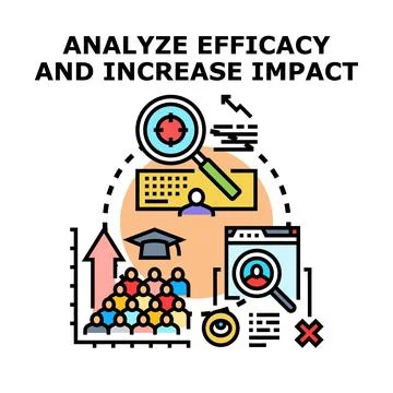 Analyzing efficacy and increasing impact in strategy development Stock Illustration