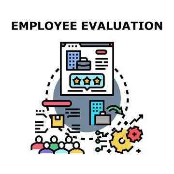 Analyzing employee evaluation performance for business improvement Stock Illustration