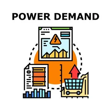 Analyzing energy power demand and consumption Stock Illustration