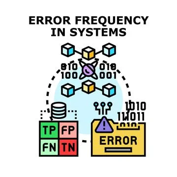 Analyzing error frequency in digital systems and data Stockillustratie