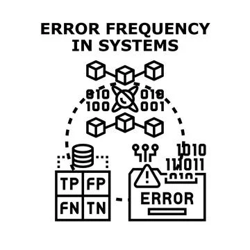 Analyzing error frequency in digital systems and data Stock Illustration