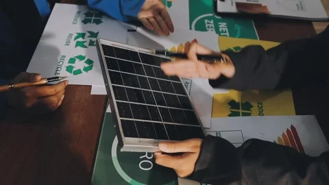 Analyzing esg report data for sustainable business development Stock Footage 336459181