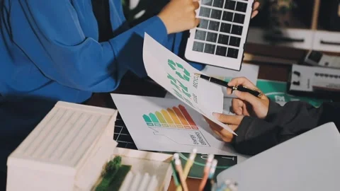 Analyzing esg report data for sustainable business development Stock Footage 336459187