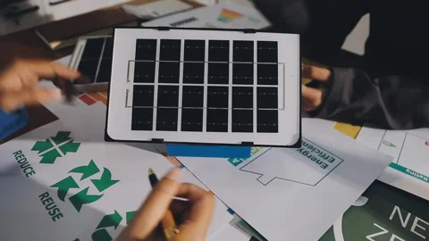 Analyzing esg report data for sustainable business development Stock Footage 336459190
