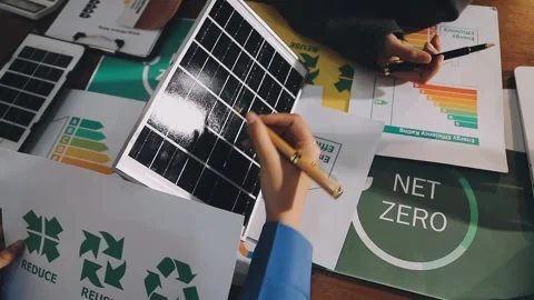 Analyzing esg report data for sustainable business development Stock Footage 336459191