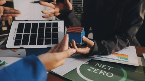 Analyzing esg report data for sustainable business development Stock Footage 336459194