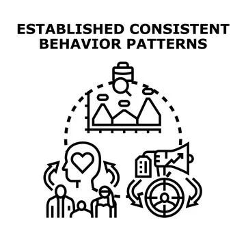 Analyzing established consistent behavior patterns in consumers イラスト素材