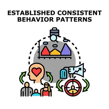 Analyzing established consistent behavior patterns in consumers イラスト素材