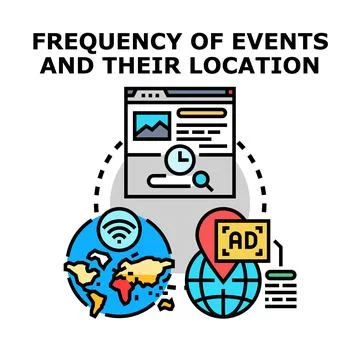 Analyzing event frequency and location for targeted marketing Stock Illustration