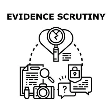 Analyzing evidence for scrutinizing complex situations and relationships Stock Illustration