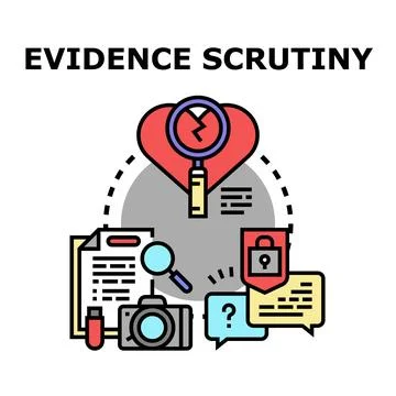 Analyzing evidence for scrutinizing complex situations and relationships Stock Illustration