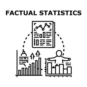 Analyzing factual statistics for business data growth Stock Illustration