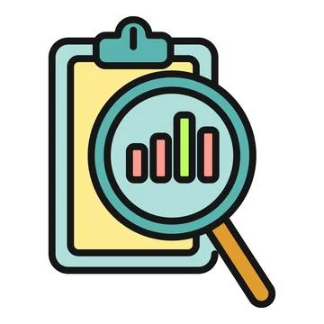 Analyzing financial data and business reports icon Stock Illustration