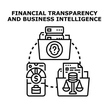 Analyzing financial data and business intelligence for decisions Stock Illustration