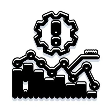 Analyzing financial data risk and declining performance Stock Illustration