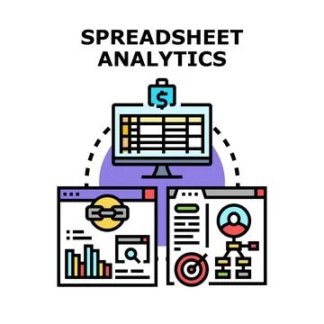 Analyzing financial data using spreadsheet analytics software Ilustración de archivo