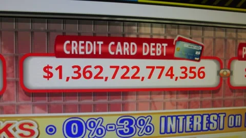 Analyzing the Financial Impact of US Credit Card Debt Video stock 342989660