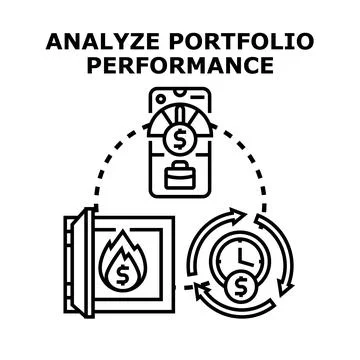 Analyzing financial portfolio performance and investment risk management Stockillustratie