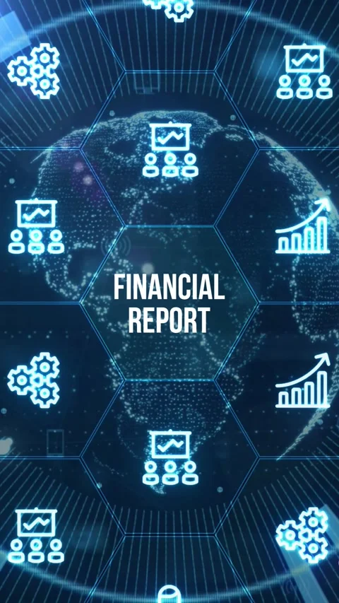 Analyzing financial report data company operations, balance sheet, fintech. Video stock 280964212