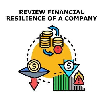 Analyzing financial resilience and stability of a company Stockillustratie