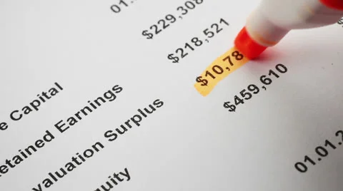 Analyzing of financing statement closeup Stock-Footage 23613579