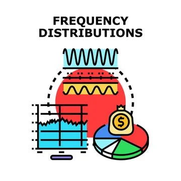 Analyzing frequency distributions using data visualization charts Stockillustratie