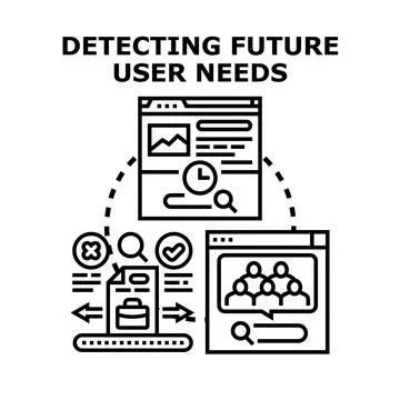 Analyzing future user needs discovering consumer insights Stock Illustration