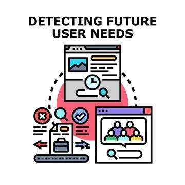 Analyzing future user needs discovering consumer insights Stock Illustration